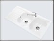 VILLEROY & BOCH - Evier 2 bacs WINDSOR PLUS - Dimensions : 120x 60 cm - En céramique - Blanc brillant - Avec égouttoir - VILLEROY ET BOCH - vignette