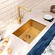 CERAMIA - Ceramia Timeless Évier de cuisine sous plan inox 304, 1 bac , 55x45x21 cm, Or brossé PVD - vignette