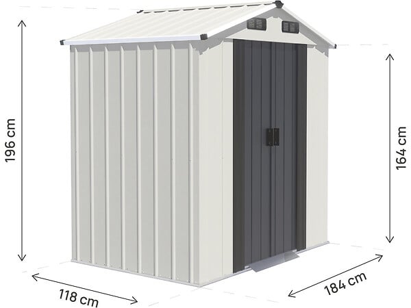 HABITAT ET JARDIN - Abri de jardin en métal "Nebraska" - 2,17 m² - Gris - large