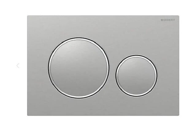 GEBERIT - Plaque de déclenchement pour rinçage double touche - Sigma20 - Plaque et touches : blanc - Anneaux design : chromé brillant - Matière synthétique - large