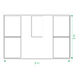 KLASIKA GARDEN - Kit de carrés potagers pour serre de 3 m de large, longueur 2 m – 5 bacs en acier galvanisé, 20 cm - vignette