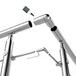 AICA SANITAIRE - Connecteur de main courante et 5 tubes, inox 304, angle réglable, manchon de raccordement - AICA raccord de garde-corps Modèle H5-BS - vignette