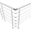 AICA SANITAIRE - Connecteur de main courante et 5 tubes, inox 304, angle réglable, manchon de raccordement - AICA raccord de garde-corps Modèle H5-BS - vignette