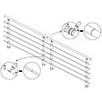 AICA SANITAIRE - Connecteur de main courante et 5 tubes, inox 304, manchon de raccordement droit - AICA raccord de garde-corps Modèle L5-BS - vignette