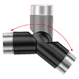 AICA SANITAIRE - Connecteur de main courante, inox 304, angle réglable, manchon de raccordement - AICA raccord de main courante Modèle FH-B - vignette