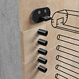 AICA SANITAIRE - Connecteur de main courante en aluminium, kit de fixation murale - AICA raccord de garde-corps noir Modèle FW-B - vignette