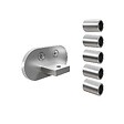 AICA SANITAIRE - Connecteur de main courante en aluminium, kit de fixation murale - AICA raccord de garde-corps argent Modèle FW-MS - vignette