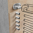 AICA SANITAIRE - Connecteur de main courante en aluminium, kit de fixation murale - AICA raccord de garde-corps argent Modèle FW-MS - vignette