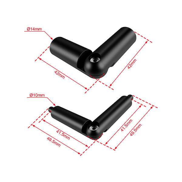 AICA SANITAIRE - Connecteur de main courante et tubes en aluminium, angle réglable, manchon de raccordement - AICA raccord de garde-corps noir Modèle FZ-B - large