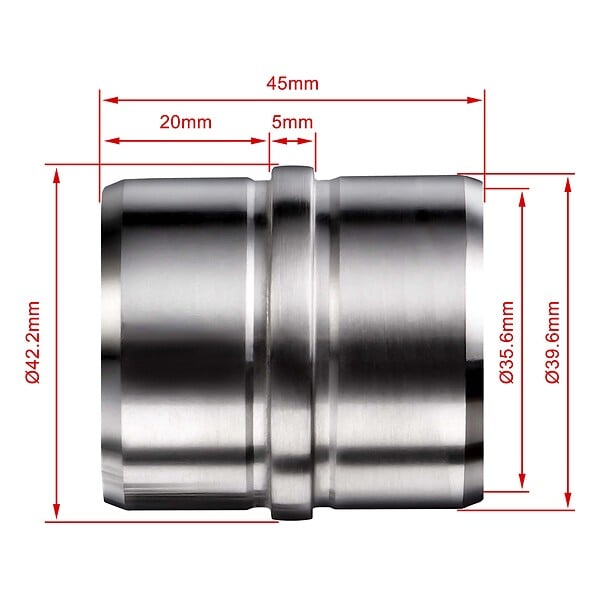 AICA SANITAIRE - Connecteur de main courante, inox 304, manchon de raccordement droit - AICA raccord de main courante argent Modèle FL-BS - large