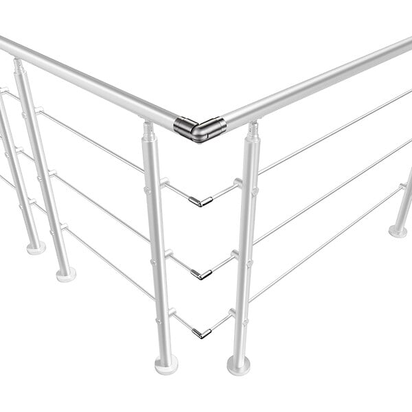 AICA SANITAIRE - Connecteur de main courante et 3 tubes, inox 304, angle réglable, manchon de raccordement - AICA raccord de garde-corps Modèle H3-BS - large