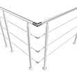 AICA SANITAIRE - Connecteur de main courante et 3 tubes, inox 304, angle réglable, manchon de raccordement - AICA raccord de garde-corps Modèle H3-BS - vignette