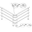 AICA SANITAIRE - Connecteur de main courante et 3 tubes, inox 304, angle réglable, manchon de raccordement - AICA raccord de garde-corps Modèle H3-BS - vignette