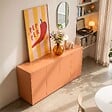 OVIALA - Buffet 4 portes moderne rectangulaire L160 cm orange - Ruben - vignette