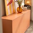 OVIALA - Buffet 4 portes moderne rectangulaire L160 cm orange - Ruben - vignette