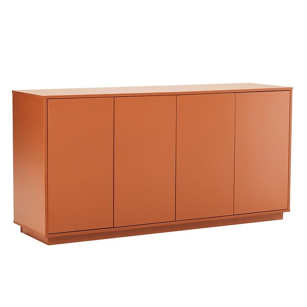 OVIALA - Buffet 4 portes moderne rectangulaire L160 cm orange - Ruben - large