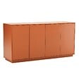 OVIALA - Buffet 4 portes moderne rectangulaire L160 cm orange - Ruben - vignette