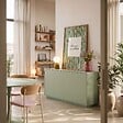 OVIALA - Buffet 4 portes moderne rectangulaire L160 cm vert - Ruben - vignette