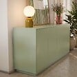 OVIALA - Buffet 4 portes moderne rectangulaire L160 cm vert - Ruben - vignette