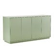 OVIALA - Buffet 4 portes moderne rectangulaire L160 cm vert - Ruben - vignette