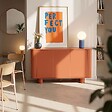 OVIALA - Buffet 3 portes moderne rectangulaire L120 cm orange - Dario - vignette