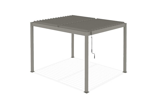 CAZEBOO - Cazeboo Pergola bioclimatique autoportée 3x2,5 PIANA aluminium taupe - lames orientables - large