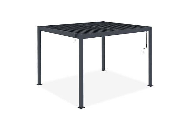 CAZEBOO - Cazeboo Pergola bioclimatique autoportée PIANA 3x2,5 m aluminium gris - lames orientables - large