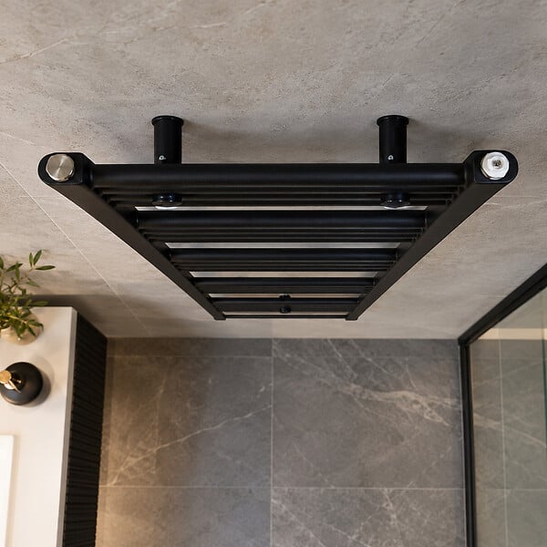 STANO - Radiateur sèche-serviettes eau chaude CODA 160 x 50 cm noir mat - large