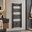 STANO - Radiateur sèche-serviettes eau chaude CODA 120 x 60 cm noir mat - vignette