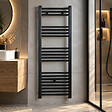 STANO - Radiateur sèche-serviettes eau chaude CODA 120 x 50 cm noir mat - vignette