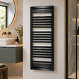 STANO - Radiateur sèche-serviettes eau chaude design KLEA 128 x 54 cm noir mat - vignette