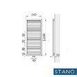 STANO - Radiateur sèche-serviettes eau chaude design KLEA 128 x 54 cm noir mat - vignette