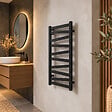STANO - Radiateur sèche-serviettes eau chaude design CYRKA 97 x 50 cm noir mat - vignette