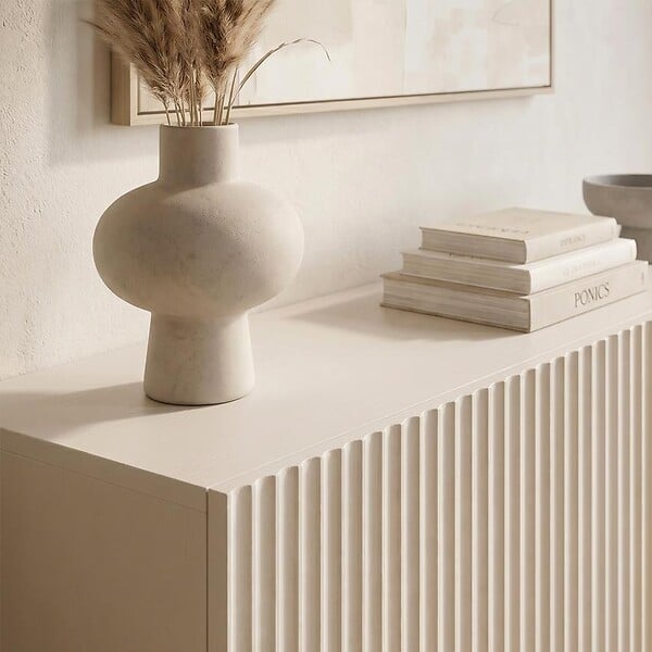SICAAN - Sicaan Console murale suspendue 90cm beige à tasseaux - LEYA - large