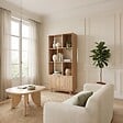 SICAAN - Sicaan Bibliothèque scandinave H.180cm, 2 portes et 6 niches finition chêne - LILA - vignette