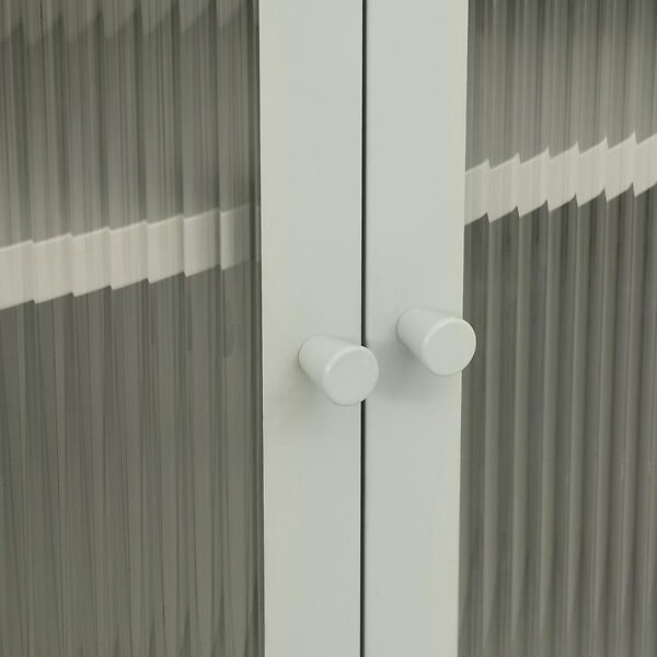 SICAAN - Sicaan Bibliothèque industrielle métal 180  cm 2 portes 4 niches vert sauge et verre cannelé MILIE - large