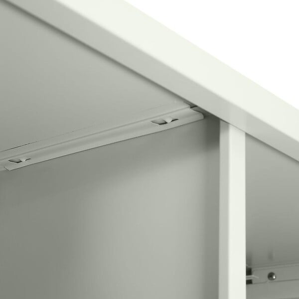 SICAAN - Sicaan Bibliothèque industrielle métal 180  cm 2 portes 4 niches vert sauge et verre cannelé MILIE - large