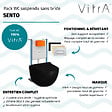 VITRA - Pack WC suspendu VitrA Sento noir + bâti autoportant V-Fix Core + Plaque Round chromé - vignette