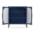 SICAAN - Sicaan Buffet métal 2 portes bleu nuit et verre cannelé 80  cm LUKA - vignette