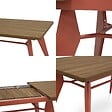 SICAAN - Sicaan Table à manger extensible 140-180cm pieds métal terracotta et plateau finition noyer - MELOE - vignette
