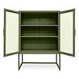 SICAAN - Sicaan Buffet haut industriel en métal H.120cm 2 portes mesh grillagé vert olive - KAI - vignette