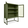 SICAAN - Sicaan Buffet haut industriel en métal H.120cm 2 portes mesh grillagé vert olive - KAI - vignette