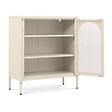 SICAAN - Sicaan Buffet industriel métal 2 portes, beige et verre cannelé 80  cm KURT - vignette