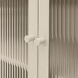 SICAAN - Sicaan Buffet industriel métal 2 portes, beige et verre cannelé 80  cm KURT - vignette