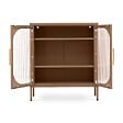 SICAAN - Sicaan Buffet Industriel en métal 2 Portes Marron et Verre cannelé 80 cm Luka - vignette