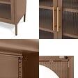 SICAAN - Sicaan Buffet Industriel en métal 2 Portes Marron et Verre cannelé 80 cm Luka - vignette