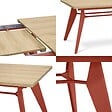 SICAAN - Sicaan Table à manger extensible 140-180cm pieds métal terracotta et plateau finition chêne - MELOE - vignette
