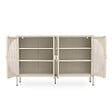 SICAAN - Sicaan Buffet industriel en métal 4 portes beige et verre cannelé 140  cm ELIO - vignette