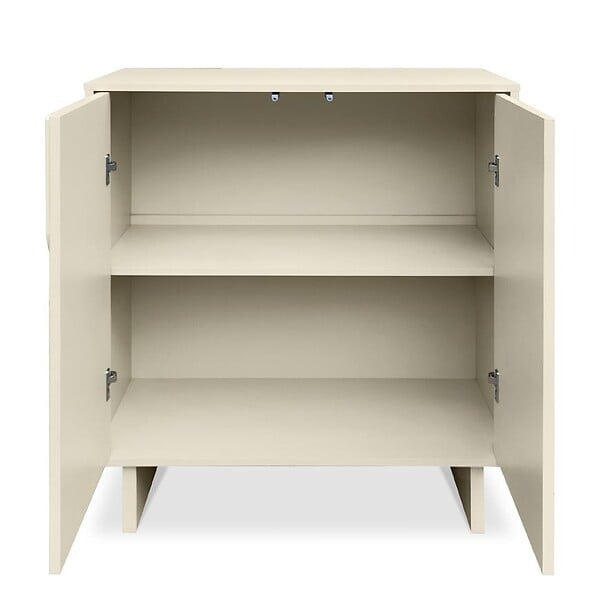 SICAAN - Sicaan Buffet beige 80cm - 2 portes - finition mélaminée - FLORA - large