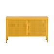 OVIALA - Buffet moderne 2 portes L100 cm en métal jaune - Punchy - vignette